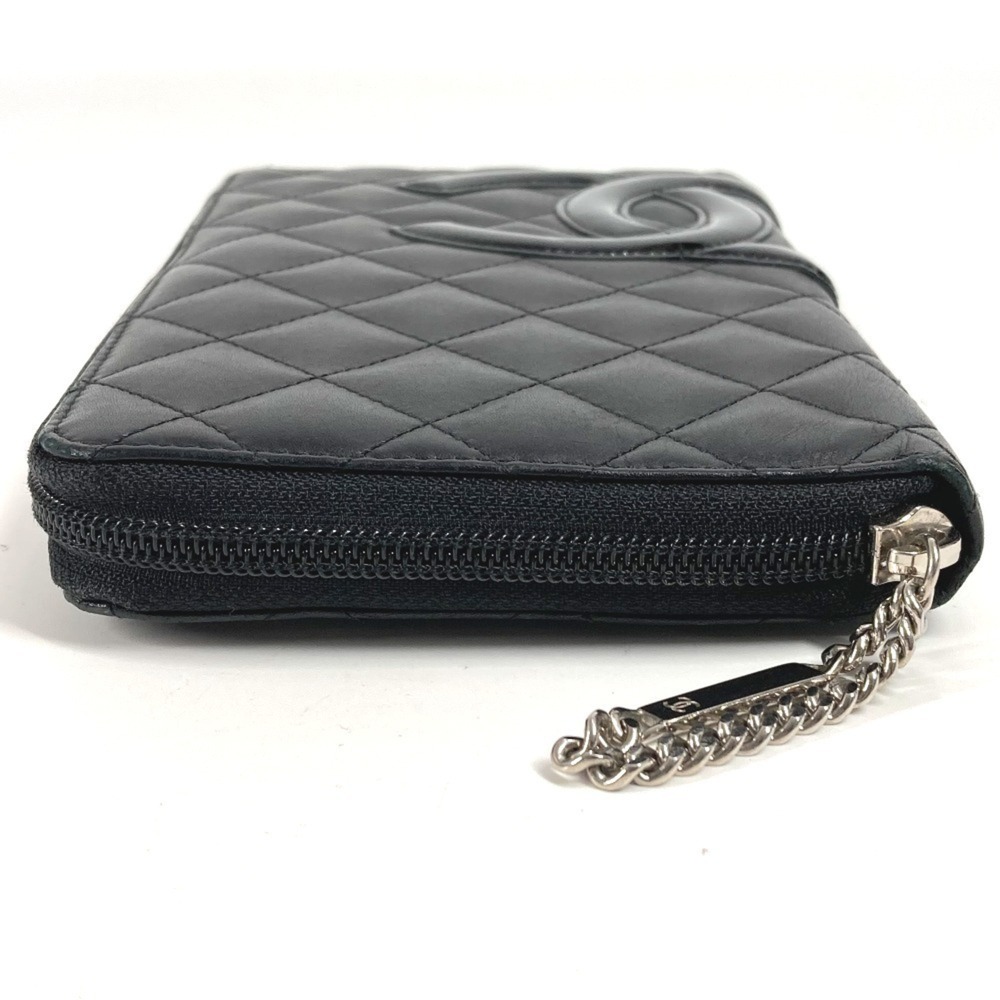 CHANEL Authentic Black Leather Logo Wallet - Picture 4 of 16